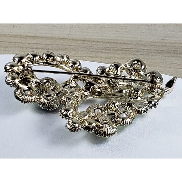 Vintage 1950's Aurora Borealis Iridescent Blues, Greens, Purples Crystal Brooch - Picture 15 of 16